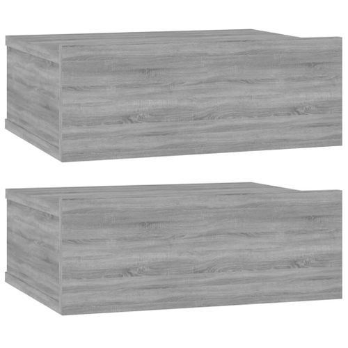 Tables de chevet flottantes 2 pcs Sonoma gris 40x30x15 cm - Photo n°2; ?>