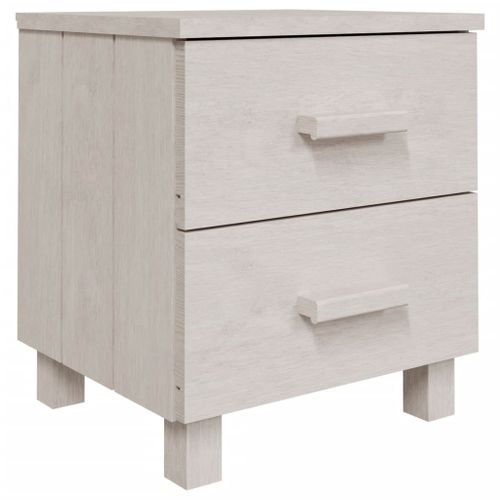 Tables de chevet HAMAR 2 pcs Blanc 40x35x44,5 cm Bois massif - Photo n°3; ?>