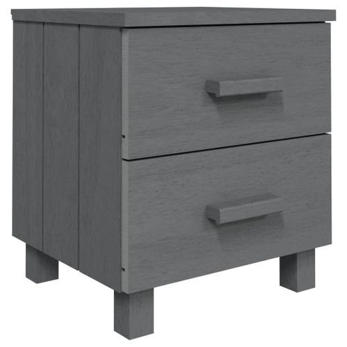 Tables de chevet HAMAR 2pcs Gris foncé 40x35x44,5cm Bois massif - Photo n°2; ?>