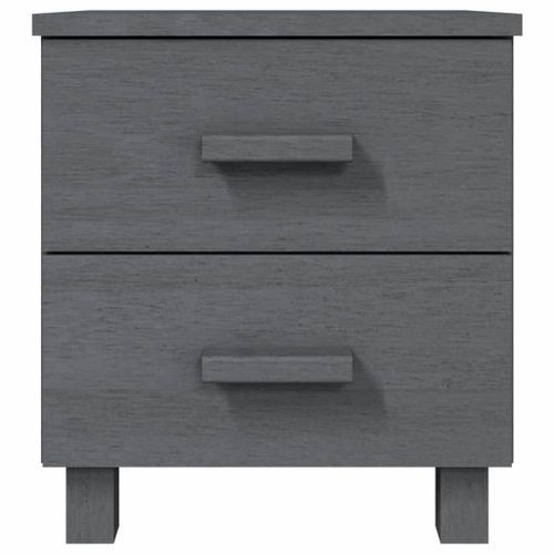 Tables de chevet HAMAR 2pcs Gris foncé 40x35x44,5cm Bois massif - Photo n°3; ?>