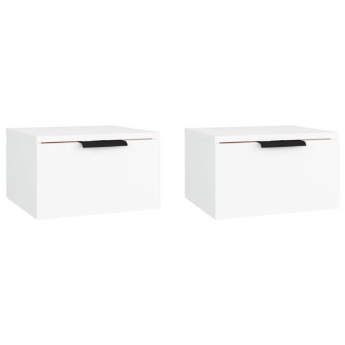 Tables de chevet murales 2 pcs blanc 34x30x20 cm - Photo n°2; ?>