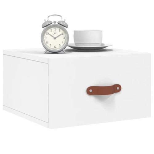 Tables de chevet murales 2 pcs blanc 35x35x20 cm - Photo n°3; ?>