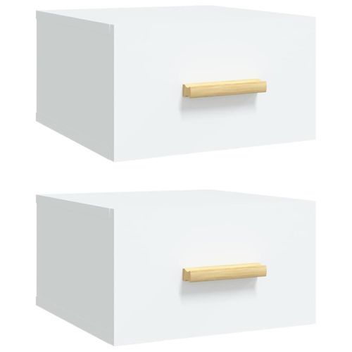 Tables de chevet murales 2 pcs blanc 35x35x20 cm - Photo n°2; ?>