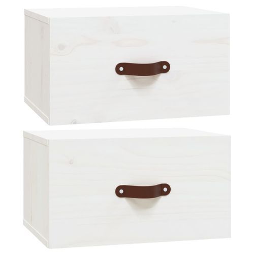 Tables de chevet murales 2 pcs Blanc 40x29,5x22 cm - Photo n°2; ?>