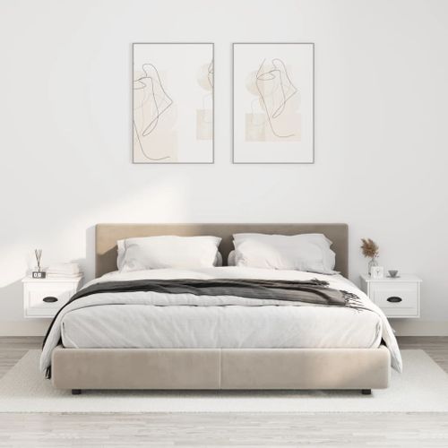 Tables de chevet murales 2 pcs blanc 41,5x36x28 cm - Photo n°2; ?>