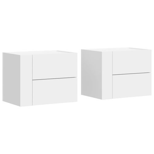 Tables de chevet murales 2 pcs blanc 45x30x35 cm - Photo n°2; ?>