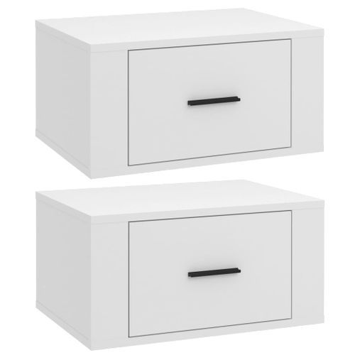 Tables de chevet murales 2 pcs Blanc 50x36x25 cm - Photo n°2; ?>