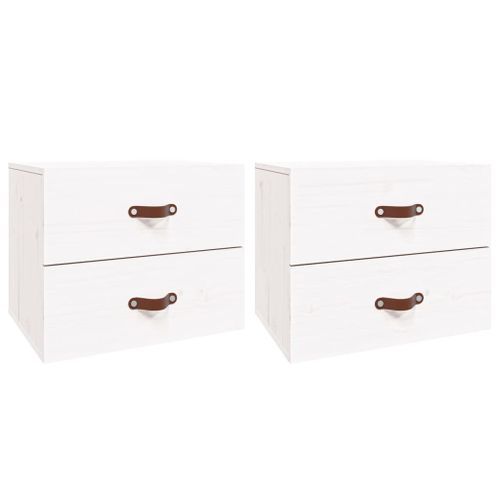 Tables de chevet murales 2 pcs Blanc 50x36x40 cm - Photo n°2; ?>