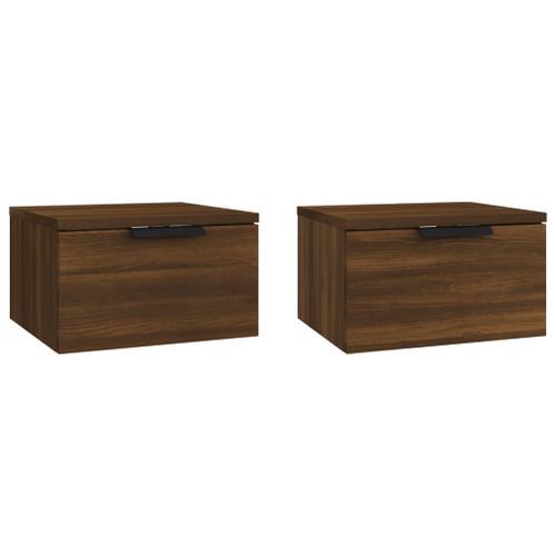 Tables de chevet murales 2 pcs Chêne marron 34x30x20 cm - Photo n°2; ?>