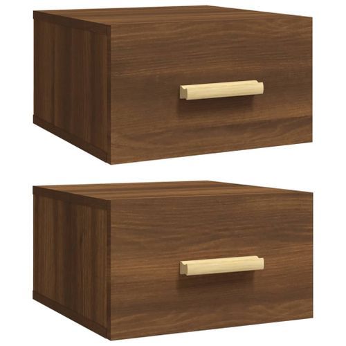 Tables de chevet murales 2 pcs chêne marron 35x35x20 cm - Photo n°2; ?>