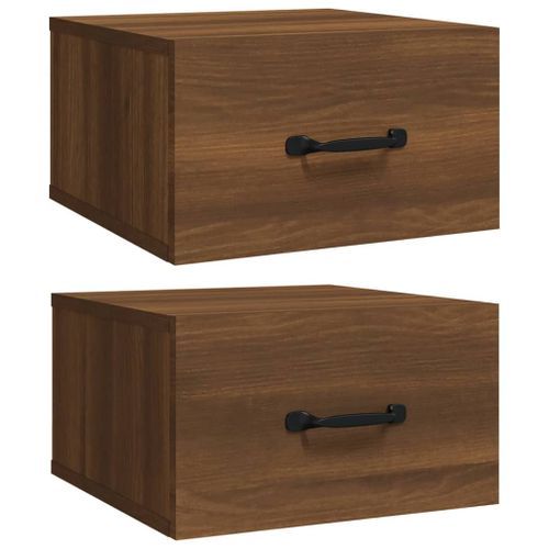 Tables de chevet murales 2 pcs Chêne marron 35x35x20 cm - Photo n°2; ?>