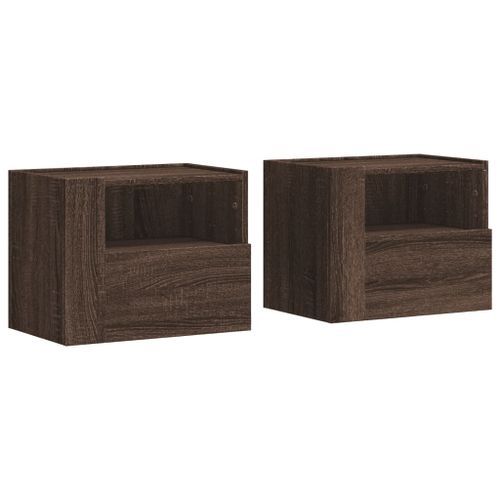 Tables de chevet murales 2 pcs chêne marron 45x30x35 cm - Photo n°2; ?>