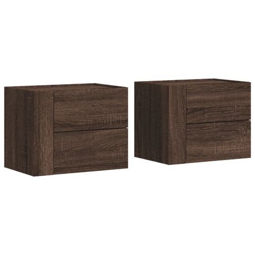 Tables de chevet murales 2 pcs chêne marron 45x30x35 cm - Photo n°2; ?>