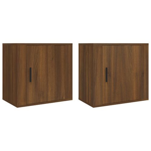 Tables de chevet murales 2 pcs Chêne marron 50x30x47 cm - Photo n°2; ?>