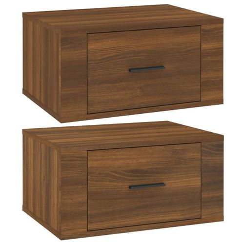 Tables de chevet murales 2 pcs Chêne marron 50x36x25 cm - Photo n°2; ?>