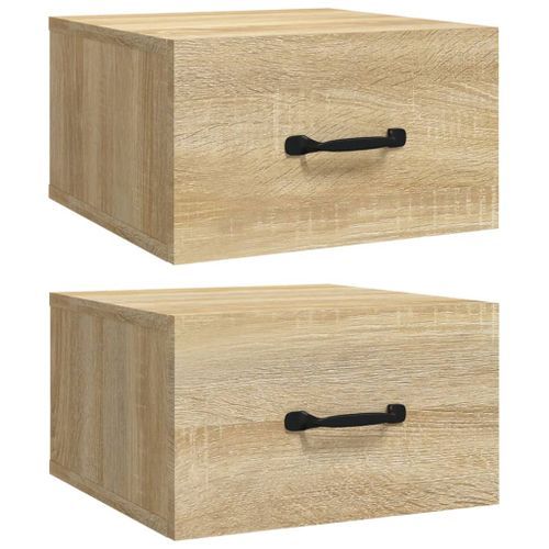 Tables de chevet murales 2 pcs Chêne sonoma 35x35x20 cm - Photo n°2; ?>