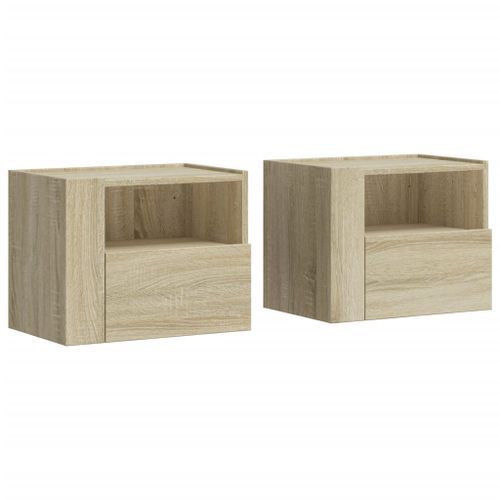 Tables de chevet murales 2 pcs chêne sonoma 45x30x35 cm - Photo n°2; ?>