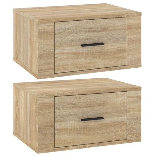 Tables de chevet murales 2 pcs Chêne sonoma 50x36x25 cm - Photo n°2; ?>