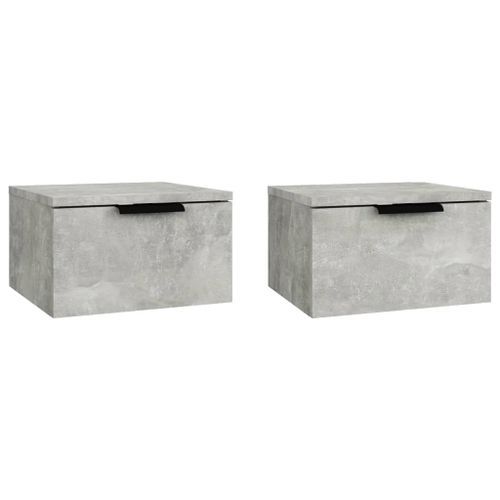 Tables de chevet murales 2 pcs Gris béton 34x30x20 cm - Photo n°2; ?>