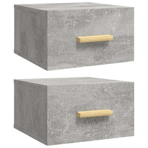 Tables de chevet murales 2 pcs gris béton 35x35x20 cm - Photo n°2; ?>