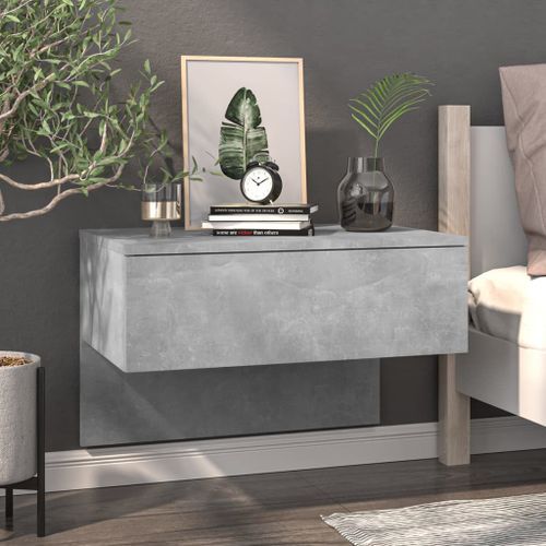 Tables de chevet murales 2 pcs Gris béton - Photo n°3; ?>