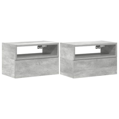 Tables de chevet murales 2 pcs gris béton 45x26x28,5 cm - Photo n°2; ?>