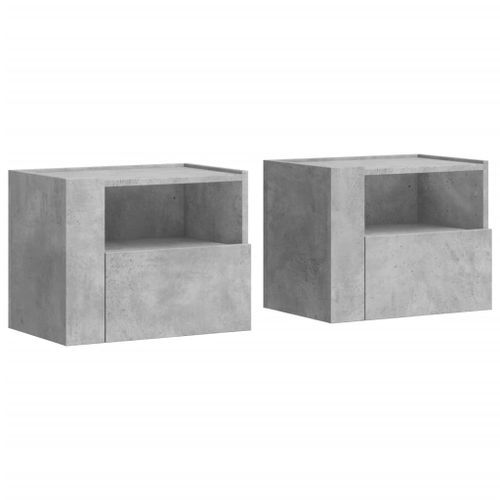 Tables de chevet murales 2 pcs gris béton 45x30x35 cm - Photo n°2; ?>