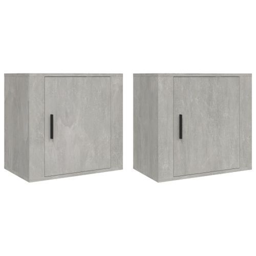 Tables de chevet murales 2 pcs Gris béton 50x30x47 cm - Photo n°2; ?>