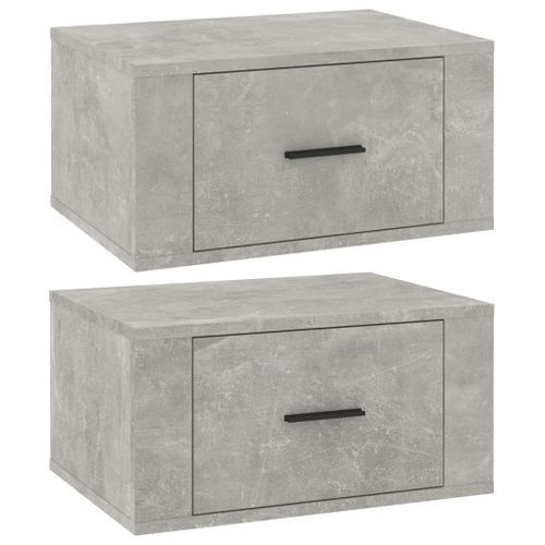 Tables de chevet murales 2 pcs Gris béton 50x36x25 cm - Photo n°2; ?>