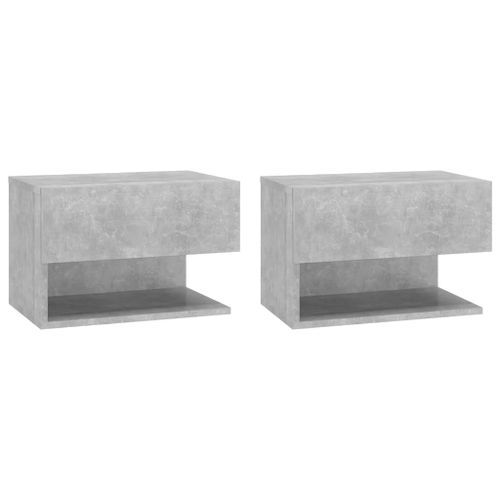 Tables de chevet murales 2 pcs Gris béton - Photo n°2; ?>