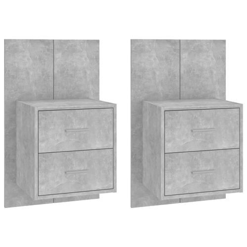 Tables de chevet murales 2 pcs Gris béton - Photo n°2; ?>