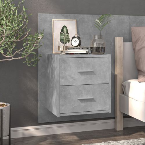 Tables de chevet murales 2 pcs Gris béton - Photo n°3; ?>