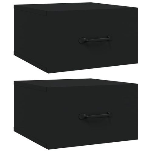 Tables de chevet murales 2 pcs Noir 35x35x20 cm - Photo n°2; ?>