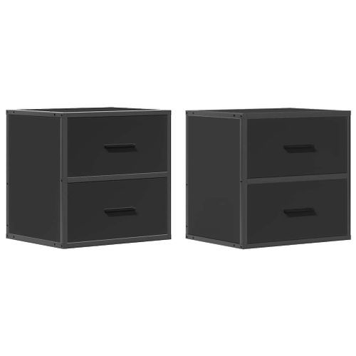 Tables de chevet murales 2 pcs noir 40x31x39,5 cm - Photo n°2; ?>