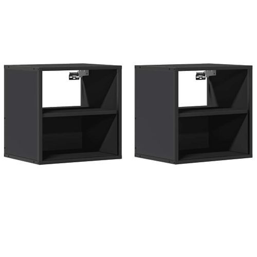 Tables de chevet murales 2 pcs noir 40x31x39,5 cm - Photo n°2; ?>