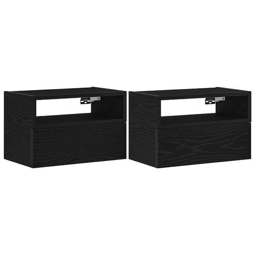 Tables de chevet murales 2 pcs noir 45x26x28,5 cm - Photo n°2; ?>