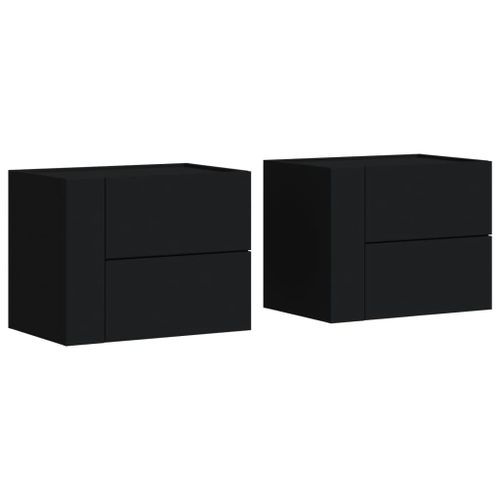 Tables de chevet murales 2 pcs noir 45x30x35 cm - Photo n°2; ?>