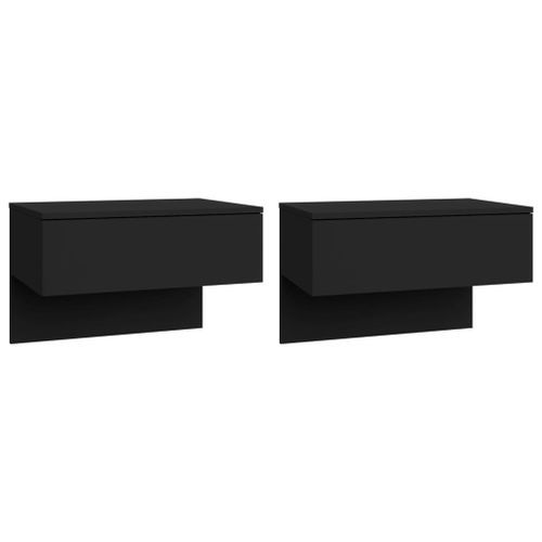 Tables de chevet murales 2 pcs Noir - Photo n°2; ?>