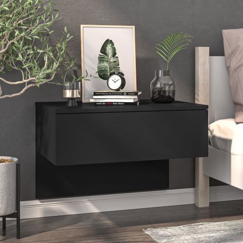 Tables de chevet murales 2 pcs Noir - Photo n°3; ?>