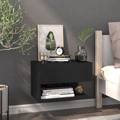 Tables de chevet murales 2 pcs Noir - Photo n°3; ?>