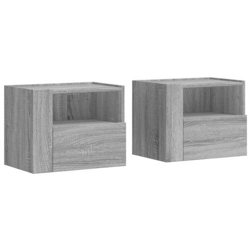 Tables de chevet murales 2 pcs sonoma gris 45x30x35 cm - Photo n°2; ?>