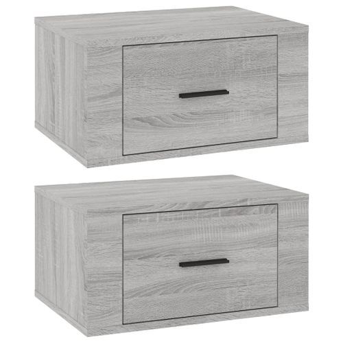 Tables de chevet murales 2 pcs Sonoma gris 50x36x25 cm - Photo n°2; ?>