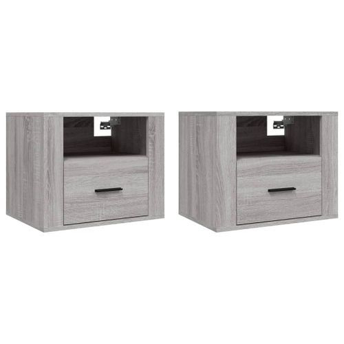 Tables de chevet murales 2 pcs Sonoma gris 50x36x40 cm - Photo n°2; ?>