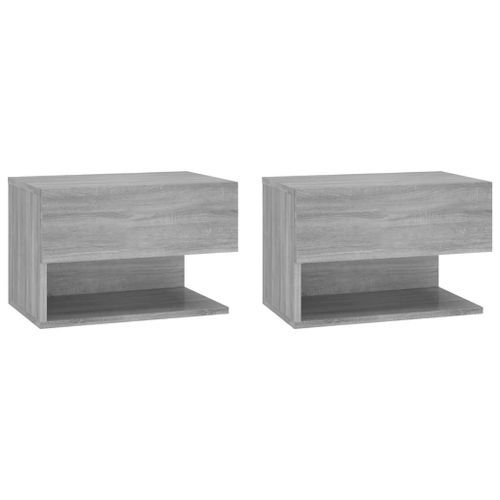 Tables de chevet murales 2 pcs Sonoma gris - Photo n°2; ?>