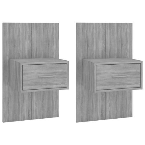 Tables de chevet murales 2 pcs Sonoma gris - Photo n°2; ?>