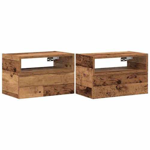 Tables de chevet murales 2 pcs vieux bois 45x26x28,5 cm - Photo n°2; ?>