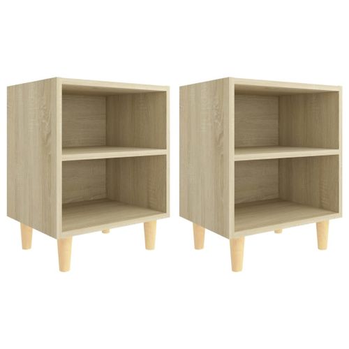 Tables de chevet pieds en bois 2 pcs Chêne sonoma 40x30x50 cm 2 - Photo n°2; ?>