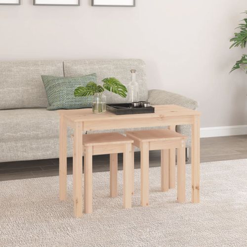 Tables gigognes 3 pcs Bois de pin massif - Photo n°3; ?>