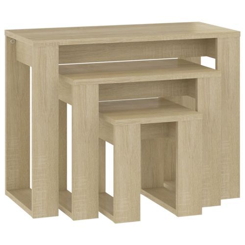 Tables gigognes 3 pcs Chêne Sonoma - Photo n°3; ?>