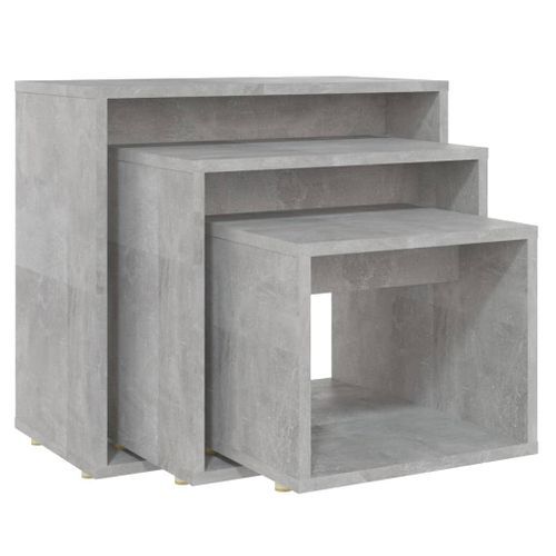 Tables gigognes 3 pcs Gris béton - Photo n°3; ?>